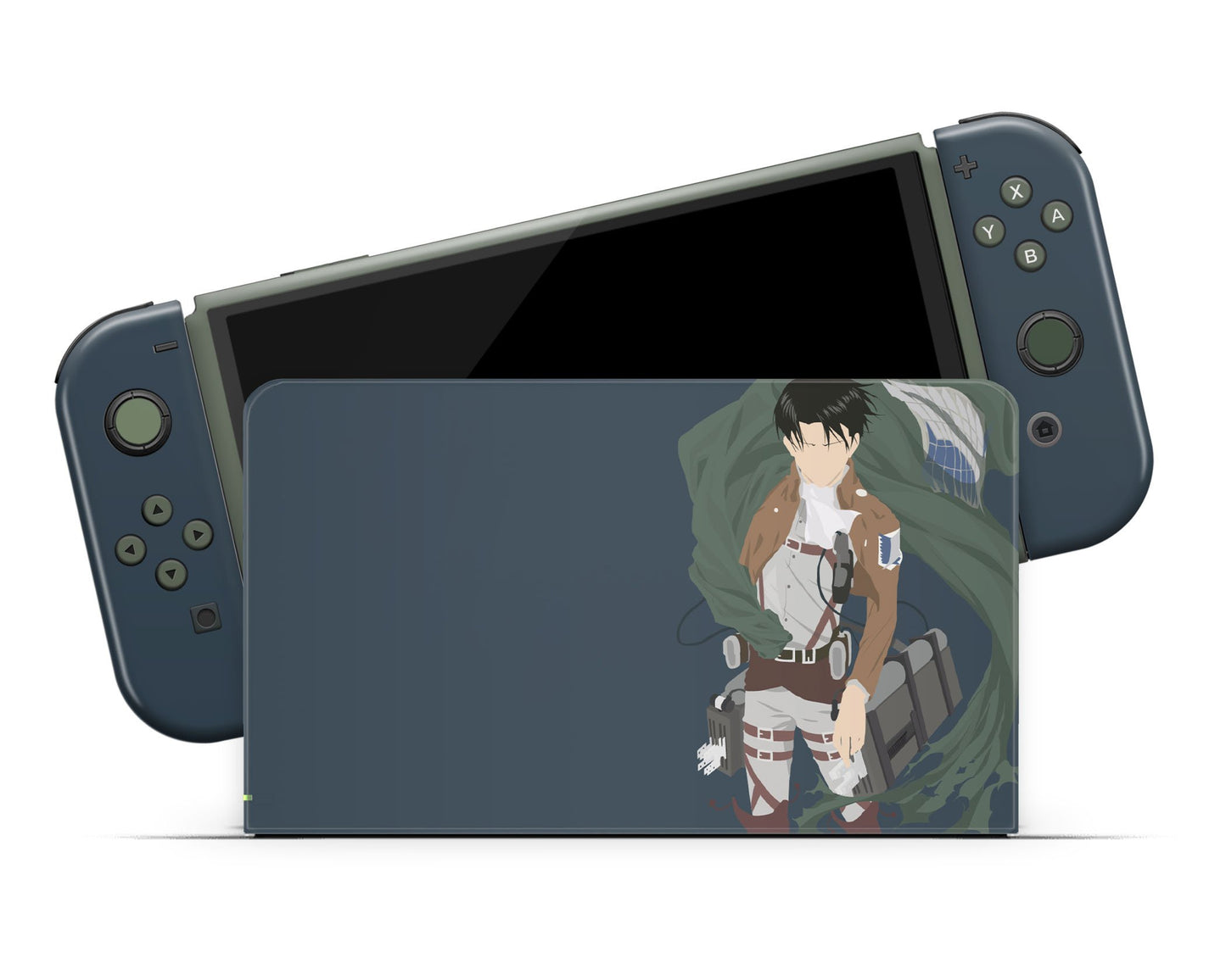 Anime Town Creations Nintendo Switch OLED Attack on Titan Levi Ackerman Minimalist Vinyl only Skins - Anime Attack on Titan Switch OLED Skin