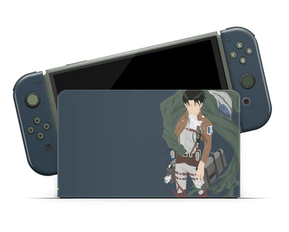 Anime Town Creations Nintendo Switch OLED Attack on Titan Levi Ackerman Minimalist Vinyl only Skins - Anime Attack on Titan Switch OLED Skin