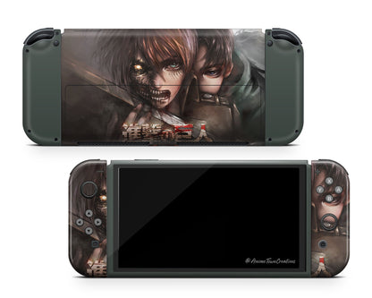 Attack on Titan Eren & Levi Artistic Switch OLED Skin