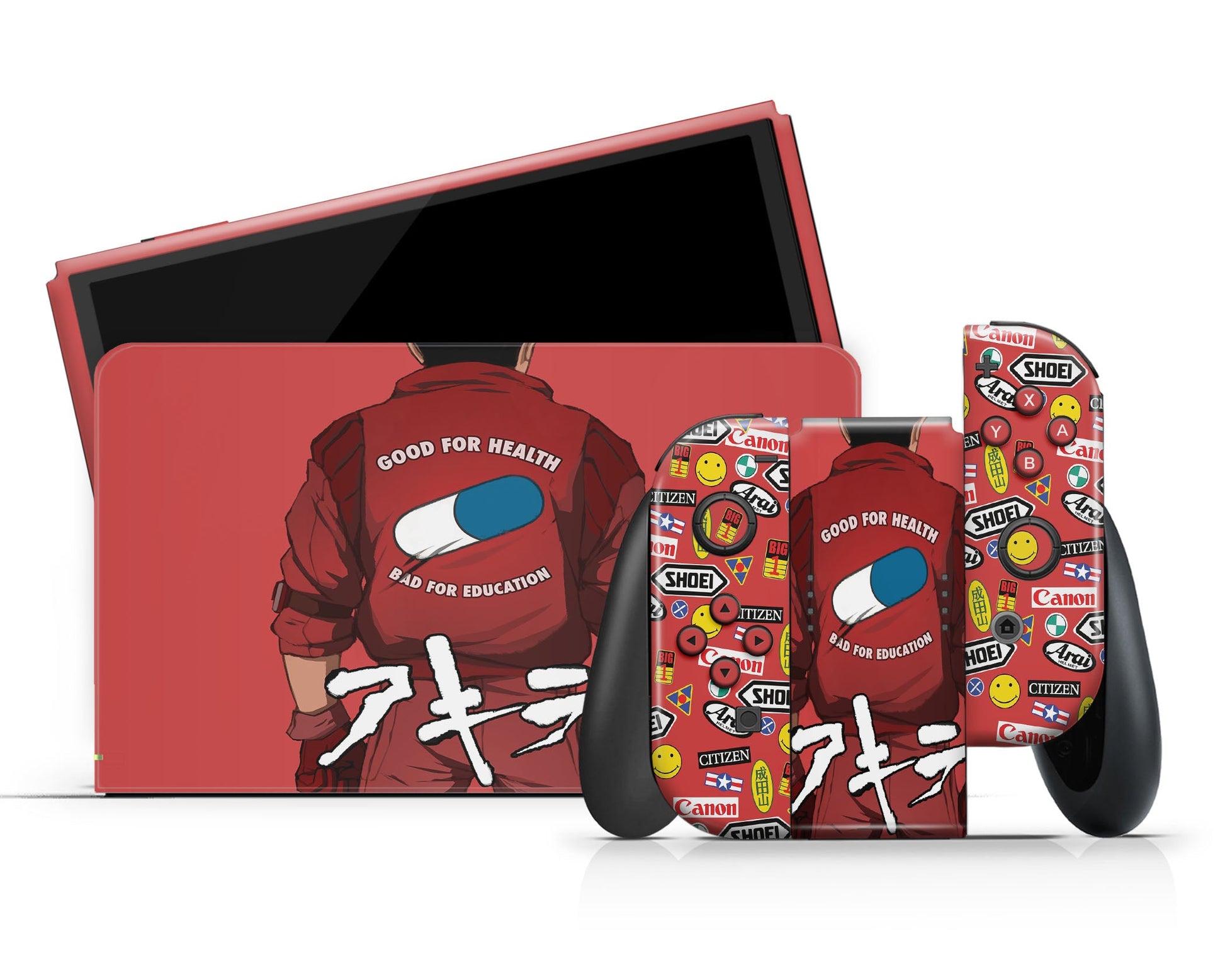 Anime Town Creations Nintendo Switch OLED Akira Classic Biker Vinyl +Tempered Glass Skins - Anime My Hero Academia Switch OLED Skin