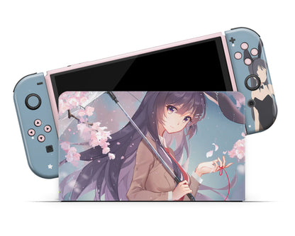 Anime Town Creations Nintendo Switch OLED Bunny Girl Senpai Cute Vinyl only Skins - Anime Rascal Does Not Dream of Bunny Girl Senpai Switch OLED Skin