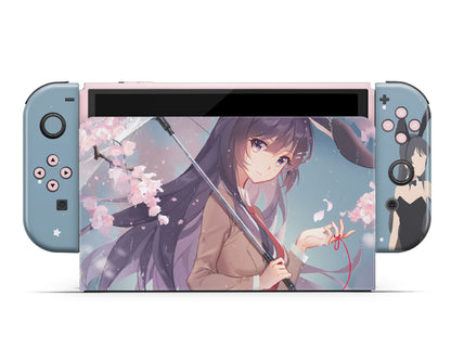 Anime Town Creations Nintendo Switch OLED Bunny Girl Senpai Cute Vinyl only Skins - Anime Rascal Does Not Dream of Bunny Girl Senpai Switch OLED Skin