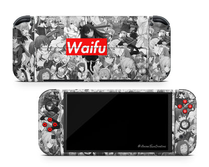 Anime Town Creations Nintendo Switch OLED Waifu Manga Vinyl +Tempered Glass Skins - Anime 18+ Switch OLED Skin