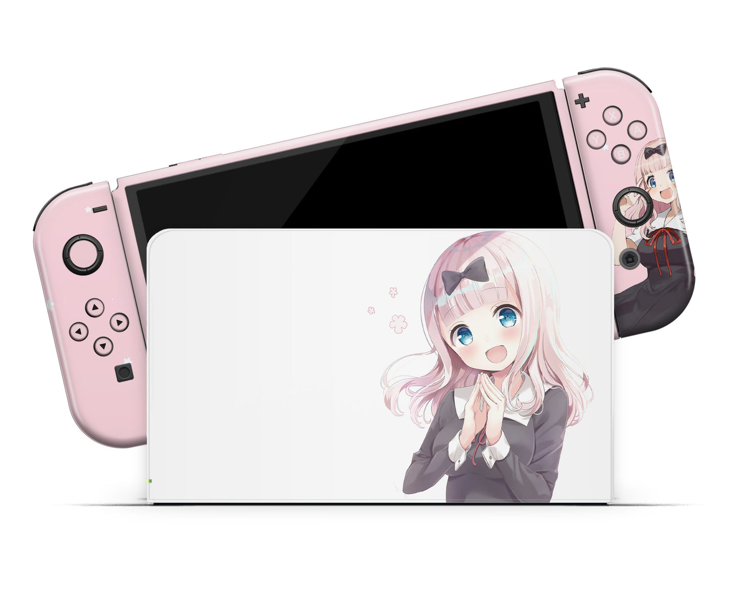 Anime Town Creations Nintendo Switch OLED Chika Fujiwara Cute Vinyl only Skins - Anime Love is War Switch OLED Skin
