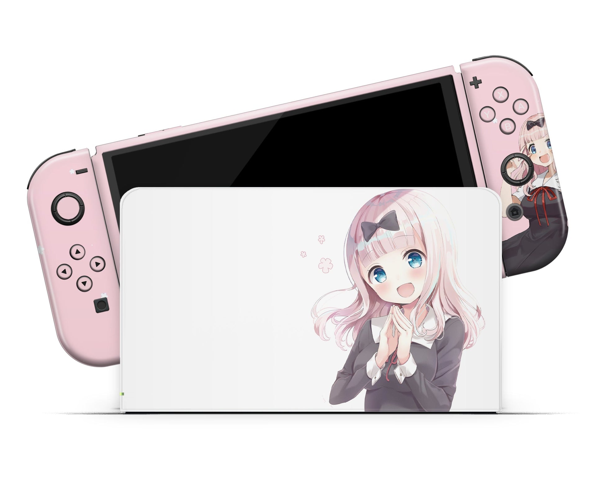 Anime Town Creations Nintendo Switch OLED Chika Fujiwara Cute Vinyl only Skins - Anime Love is War Switch OLED Skin