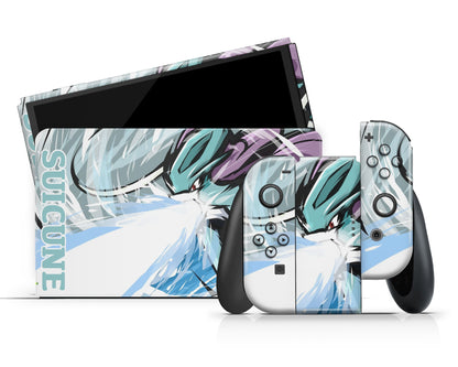 Anime Town Creations Nintendo Switch OLED Pokemon Suicune Vinyl +Tempered Glass Skins - Anime Pokemon Switch OLED Skin