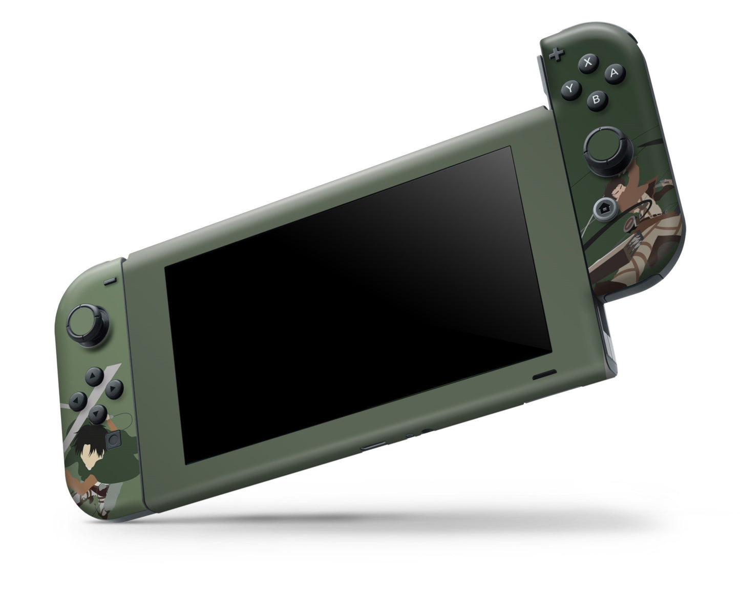 Nintendo Nintendo Switch Attack On Titan Survey Corps Green Minimalistic Vinyl +Tempered Glass  Skin Sticker - Anime Vinyl
