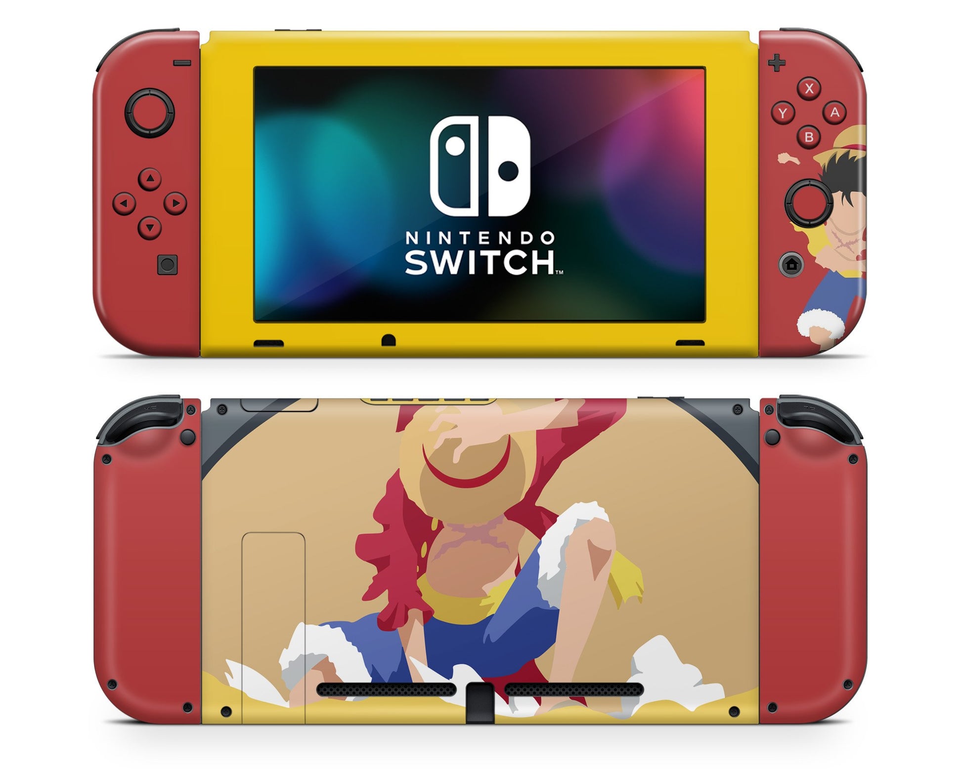 Nintendo Nintendo Switch Luffy One Piece Vinyl +Tempered Glass  Skin Sticker - Anime Vinyl
