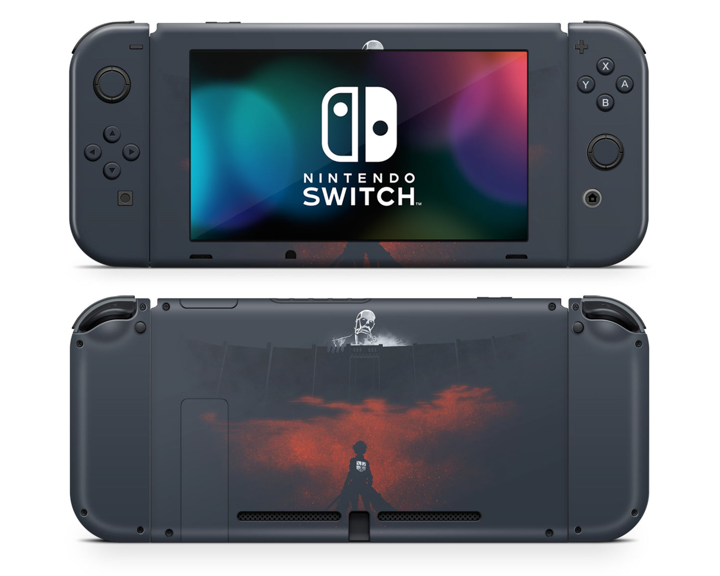 Nintendo Nintendo Switch Attack on Titan Wall Vinyl +Tempered Glass  Skin Sticker - Anime Vinyl