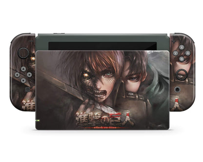 Anime Town Creations Nintendo Switch Attack on Titan Eren & Levi Artistic Vinyl only Skins - Anime Attack on Titan Skin