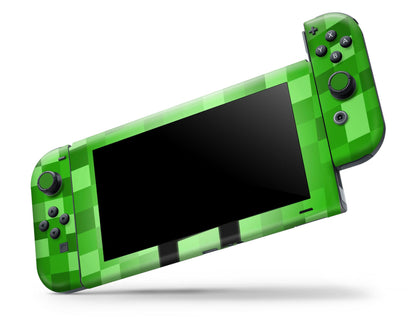 Anime Town Creations Nintendo Switch Minecraft Creeper Face Vinyl +Tempered Glass Skins - Anime Minecraft Skin