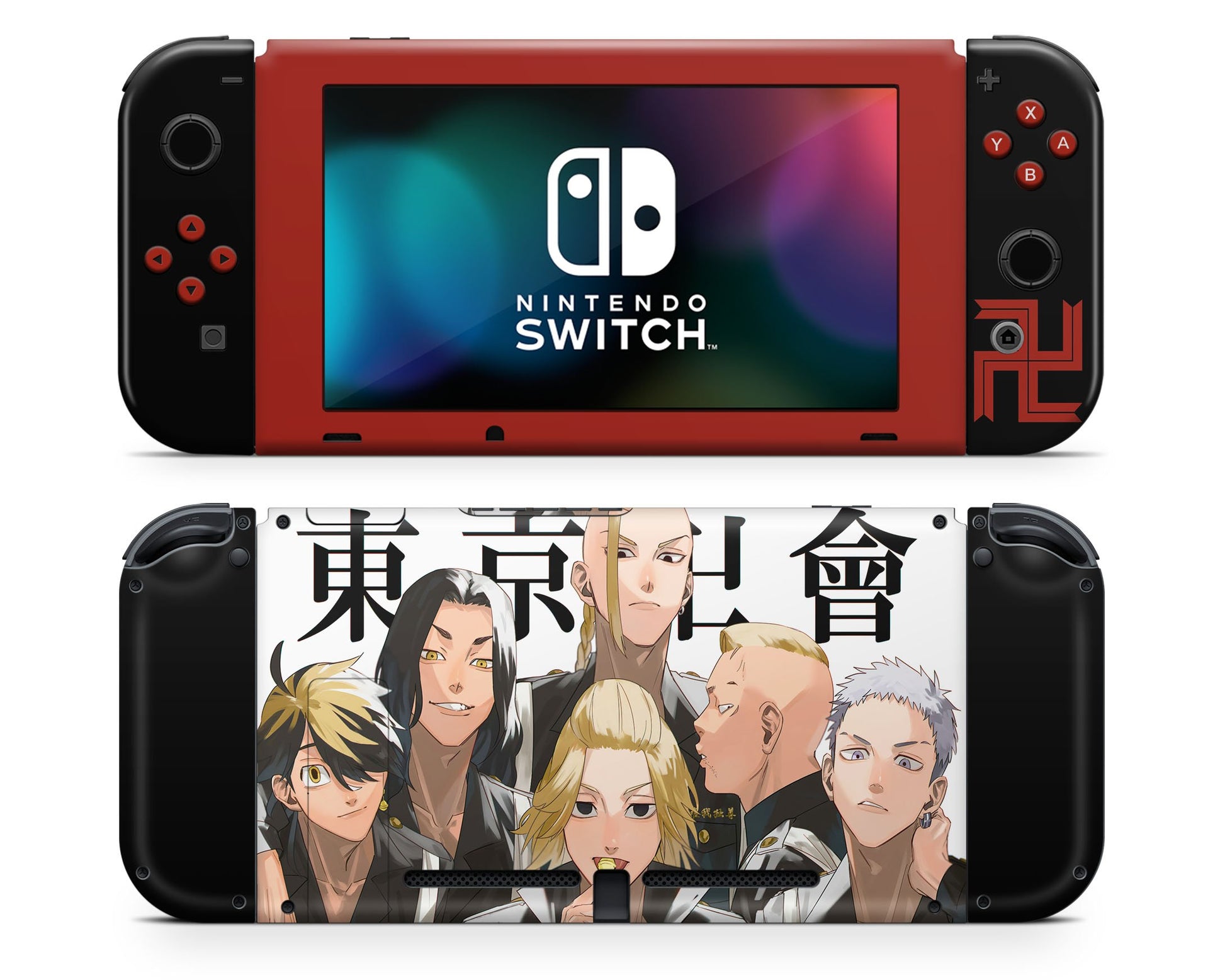 Anime Town Creations Nintendo Switch Tokyo Revengers Vinyl +Tempered Glass Skins - Anime  Skin