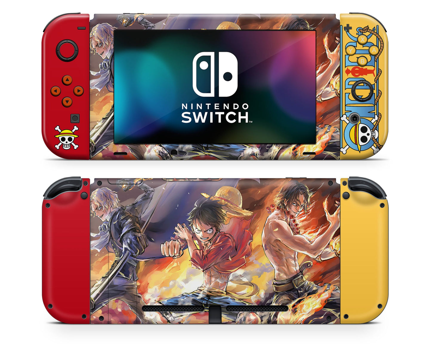 One Piece Luffy Flames Nintendo Switch Skin