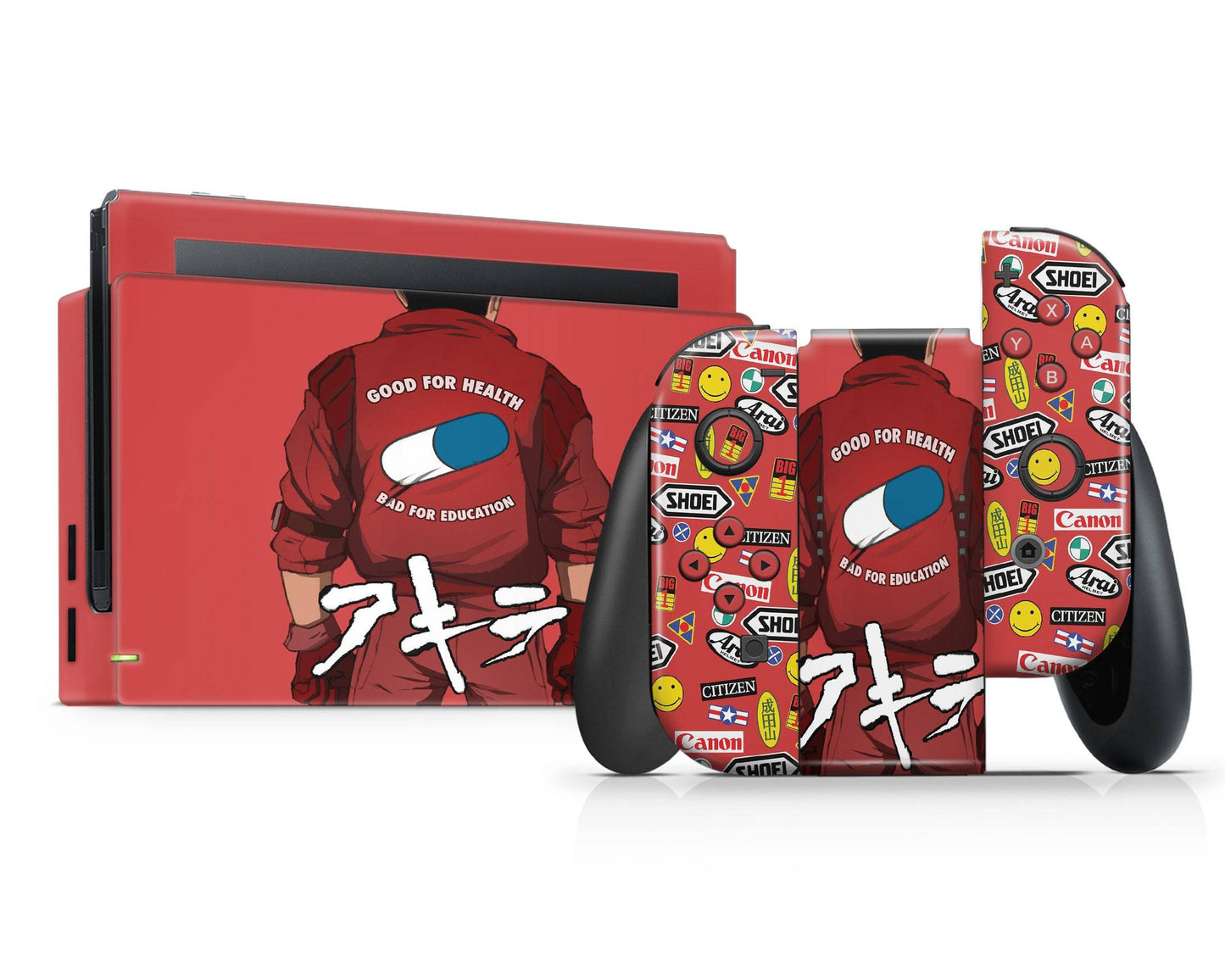 Anime Town Creations Nintendo Switch Akira Classic Biker Vinyl +Tempered Glass Skins - Anime Akira Switch Skin
