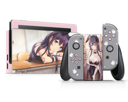 Anime Town Creations Nintendo Switch Bunny Girl Senpai 18+ Vinyl +Tempered Glass Skins - Anime Rascal Does Not Dream of Bunny Girl Senpai Switch Skin