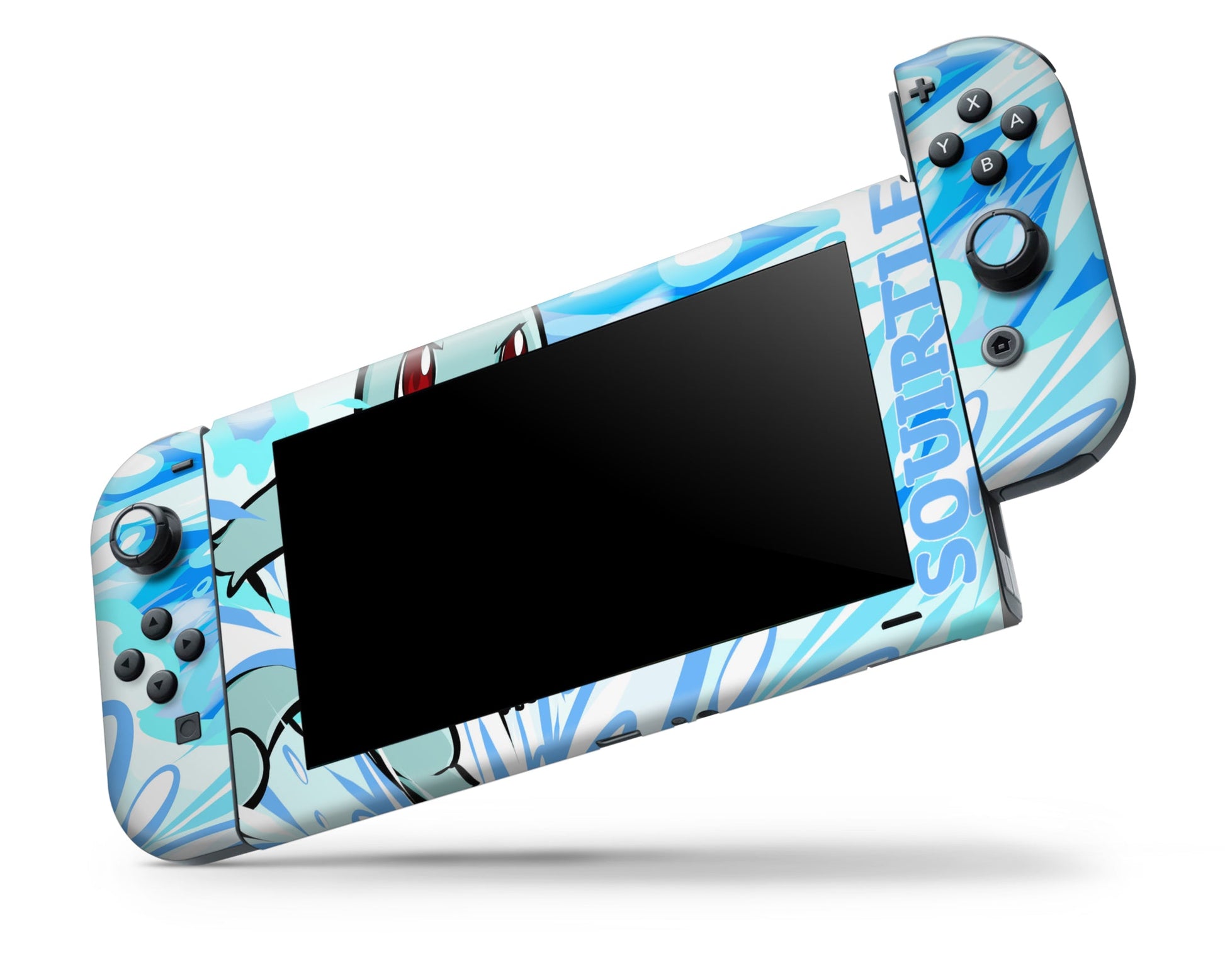 Anime Town Creations Nintendo Switch Pokemon Squirtle Vinyl +Tempered Glass Skins - Anime Pokemon Switch Skin