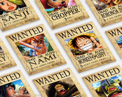 AnimeTown Poster Set One Piece Wanted 18" x 24" Home Goods - Anime One Piece  Poster Set
