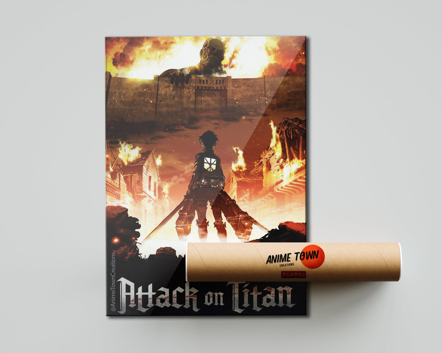 Anime Town Creations Poster Attack on Titan Wall 5" x 7" Home Goods - Anime Attack on Titan Poster