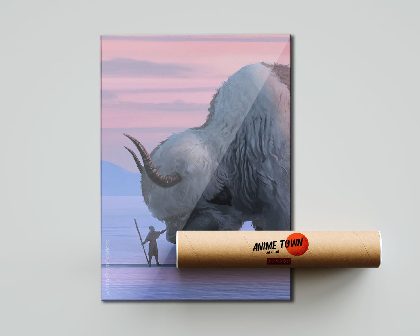 Anime Town Creations Poster Avatar Aang and Appa 5" x 7" Home Goods - Anime Avatar Poster