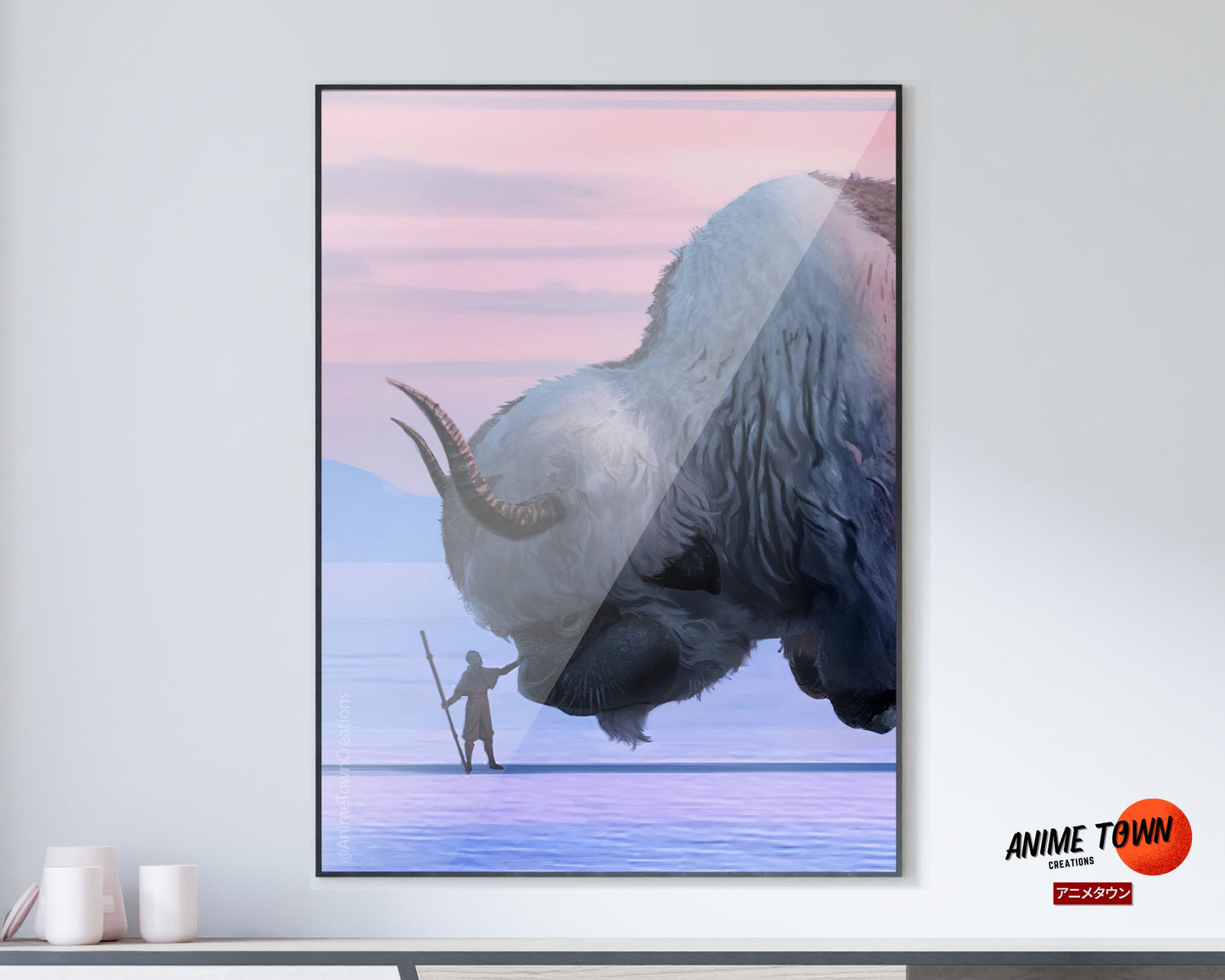 Anime Town Creations Poster Avatar Aang and Appa 11" x 17" Home Goods - Anime Avatar Poster