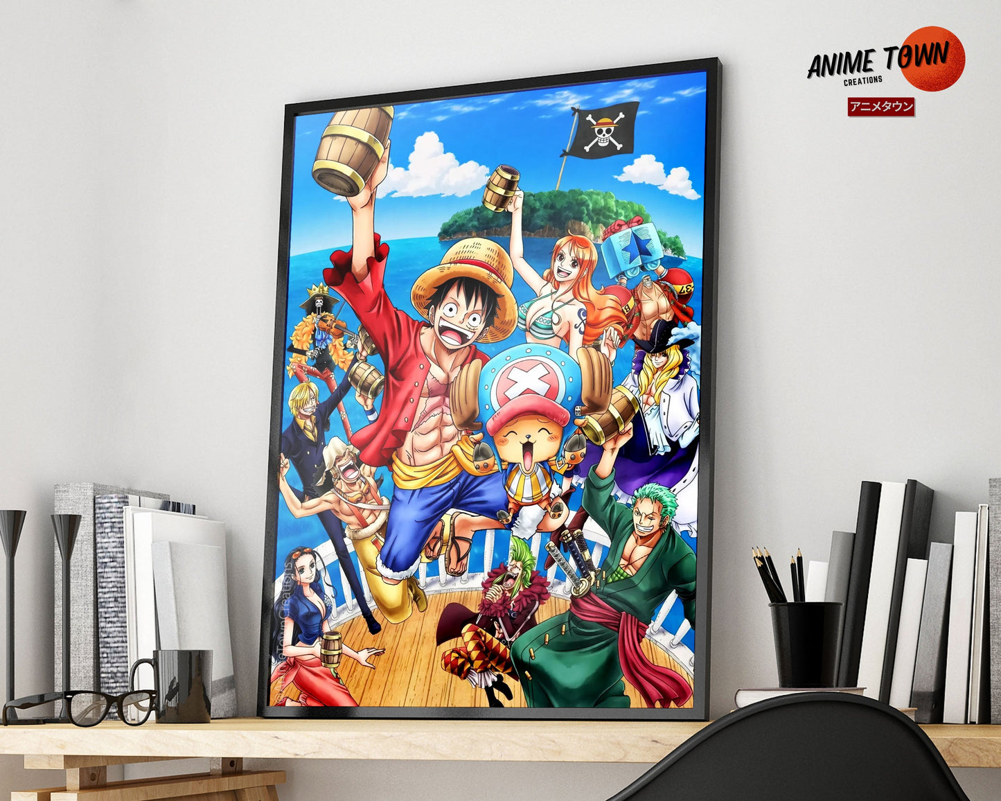 Anime Town Creations Poster One Piece Strawhat Pirates 5" x 7" Home Goods - Anime One piece Poster