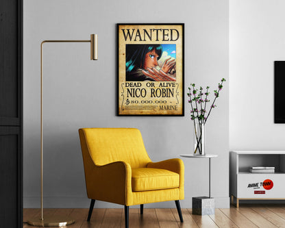 Anime Town Creations Poster One Piece Nico Wanted Poster 11" x 17" Home Goods - Anime One Piece Poster