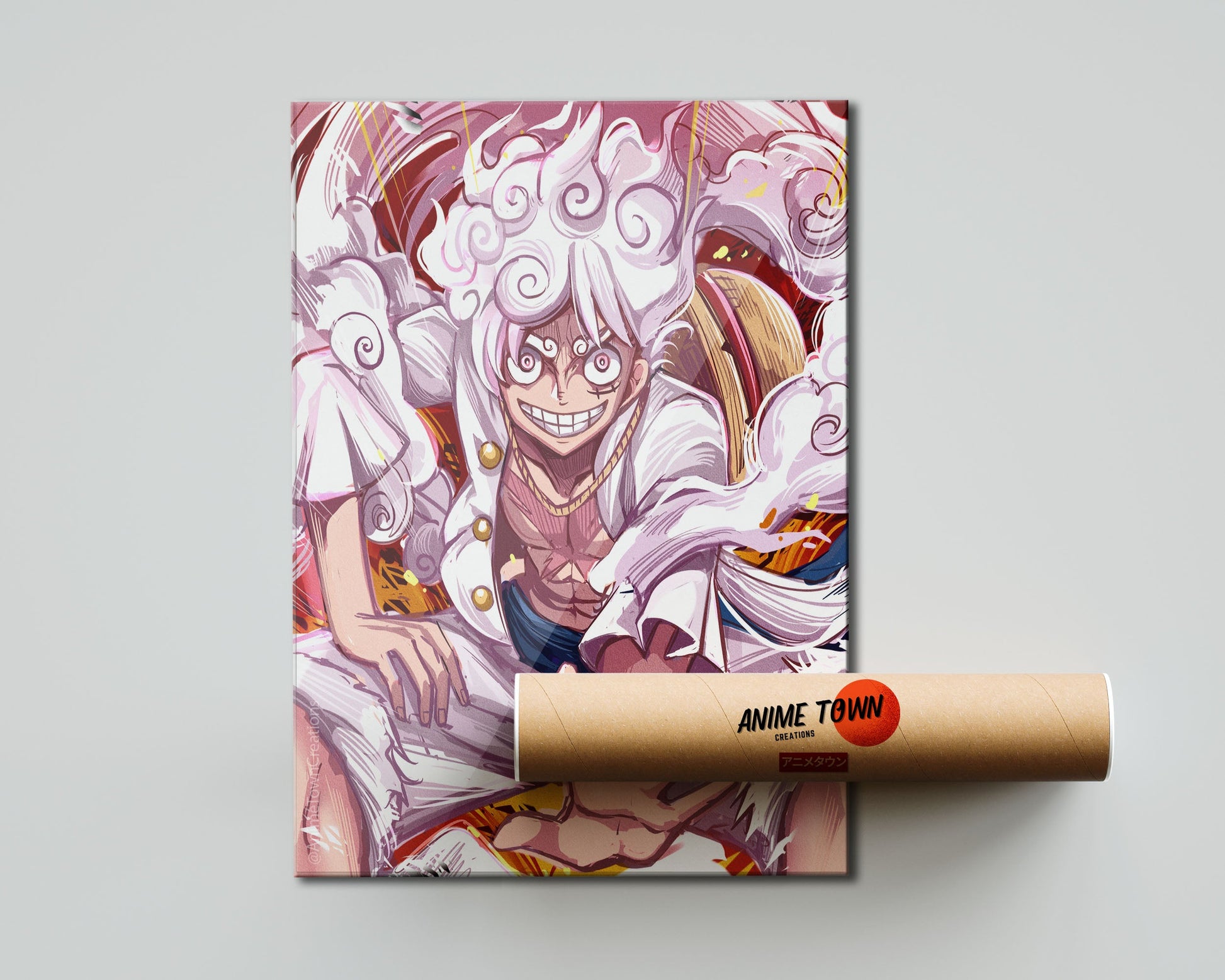 Anime Town Creations Poster One Piece Luffy Gear 5 5" x 7" Home Goods - Anime One Piece Poster