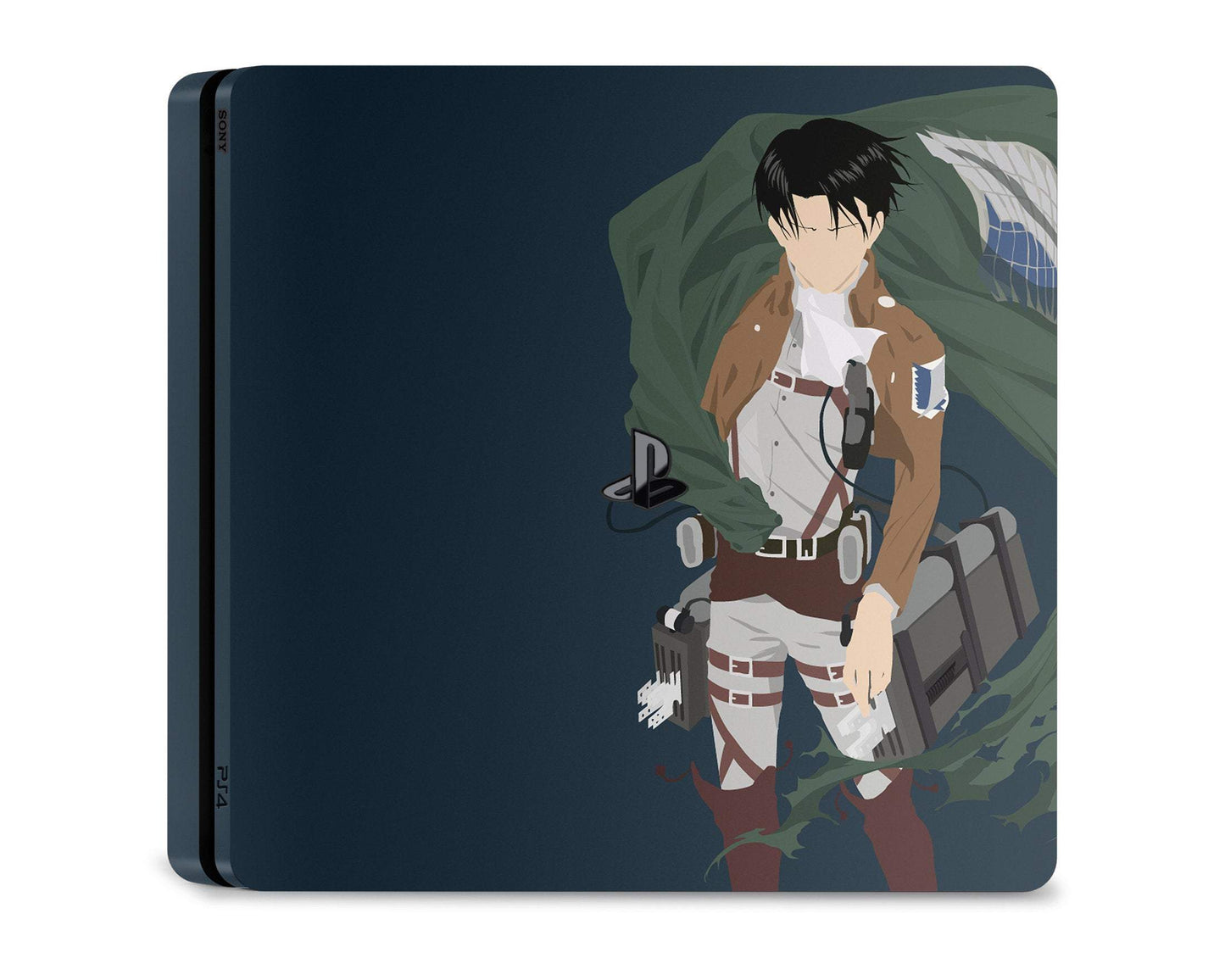 PlayStation PS4 Attack on Titan Levi Ackerman Navy Blue PS4 Skins - Anime Attack on Titan Skin