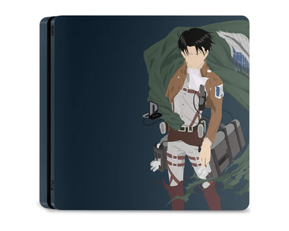 PlayStation PS4 Attack on Titan Levi Ackerman Navy Blue PS4 Skins - Anime Attack on Titan Skin