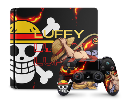 Anime Town Creations PS4 One Piece Luffy Flames PS4 Skins - Anime One Piece PS4 Skin