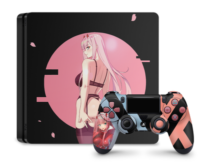 Anime Town Creations PS4 Zero Two Hot Pink PS4 Skins - Anime Darling in the Franxx PS4 Skin