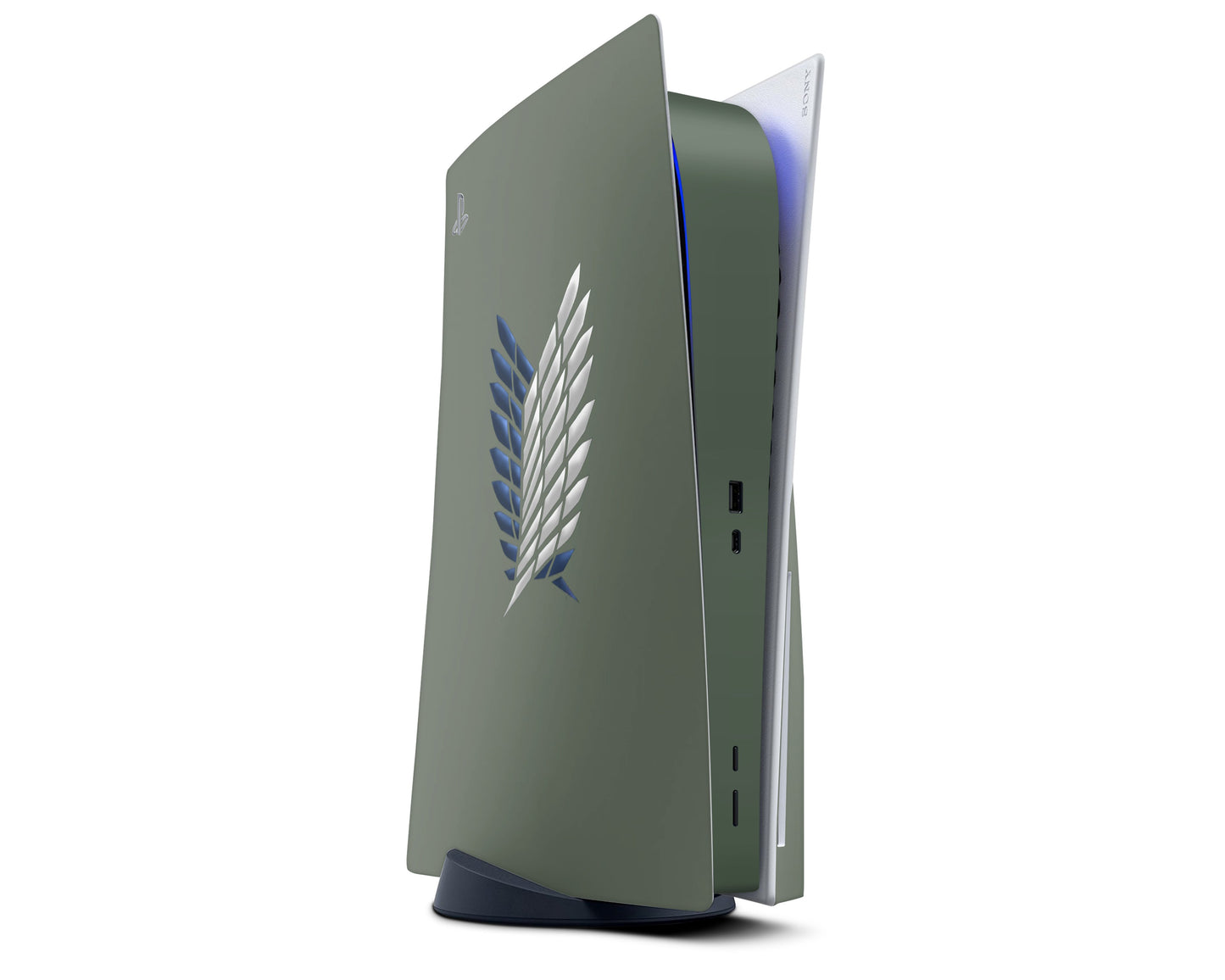 PlayStation PS5 Attack On Titan Survey Corps Green Minimalistic PS5 Skins - Anime Attack on Titan Skin