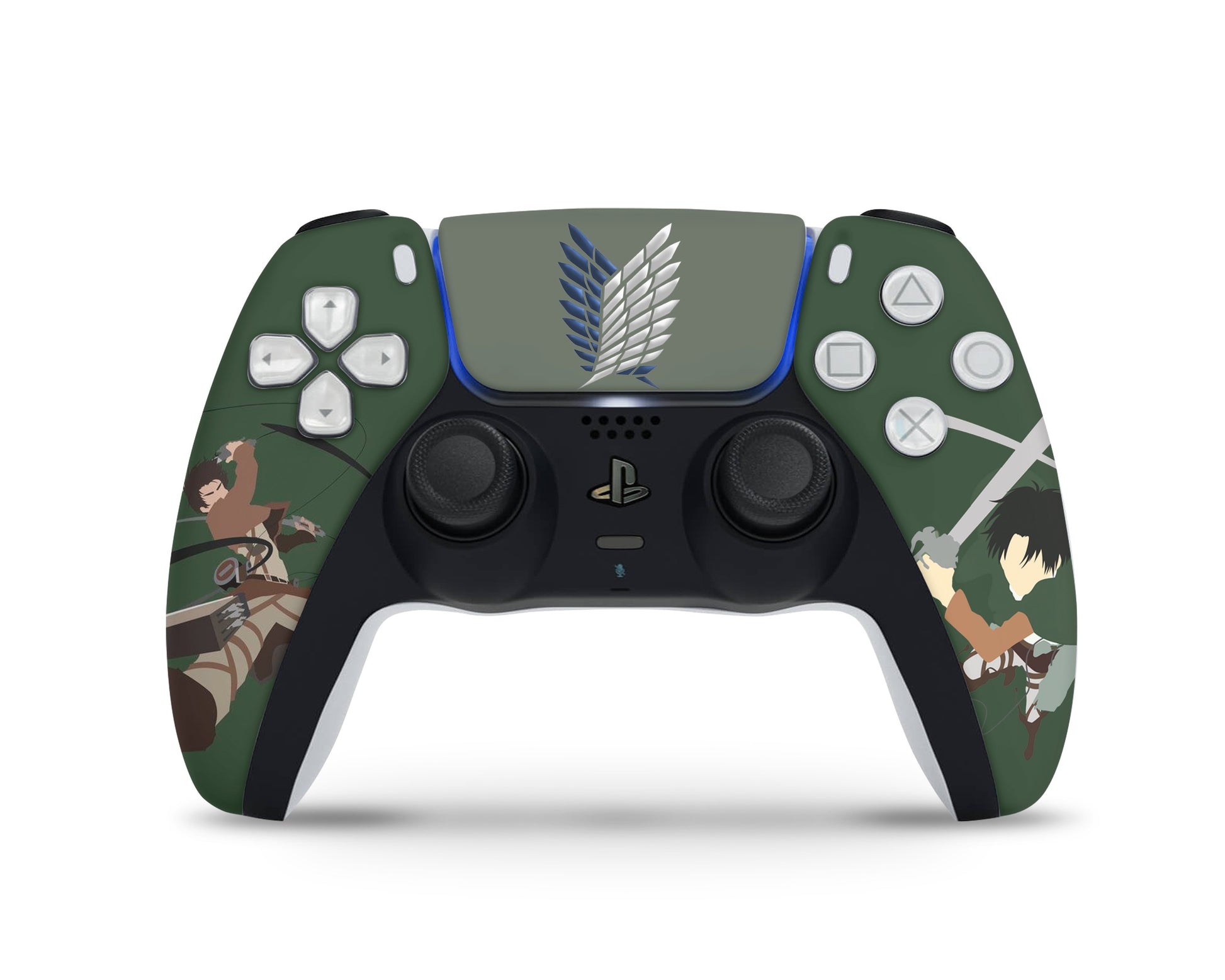 PlayStation PS5 Attack On Titan Survey Corps Green Minimalistic PS5 Skins - Anime Attack on Titan Skin