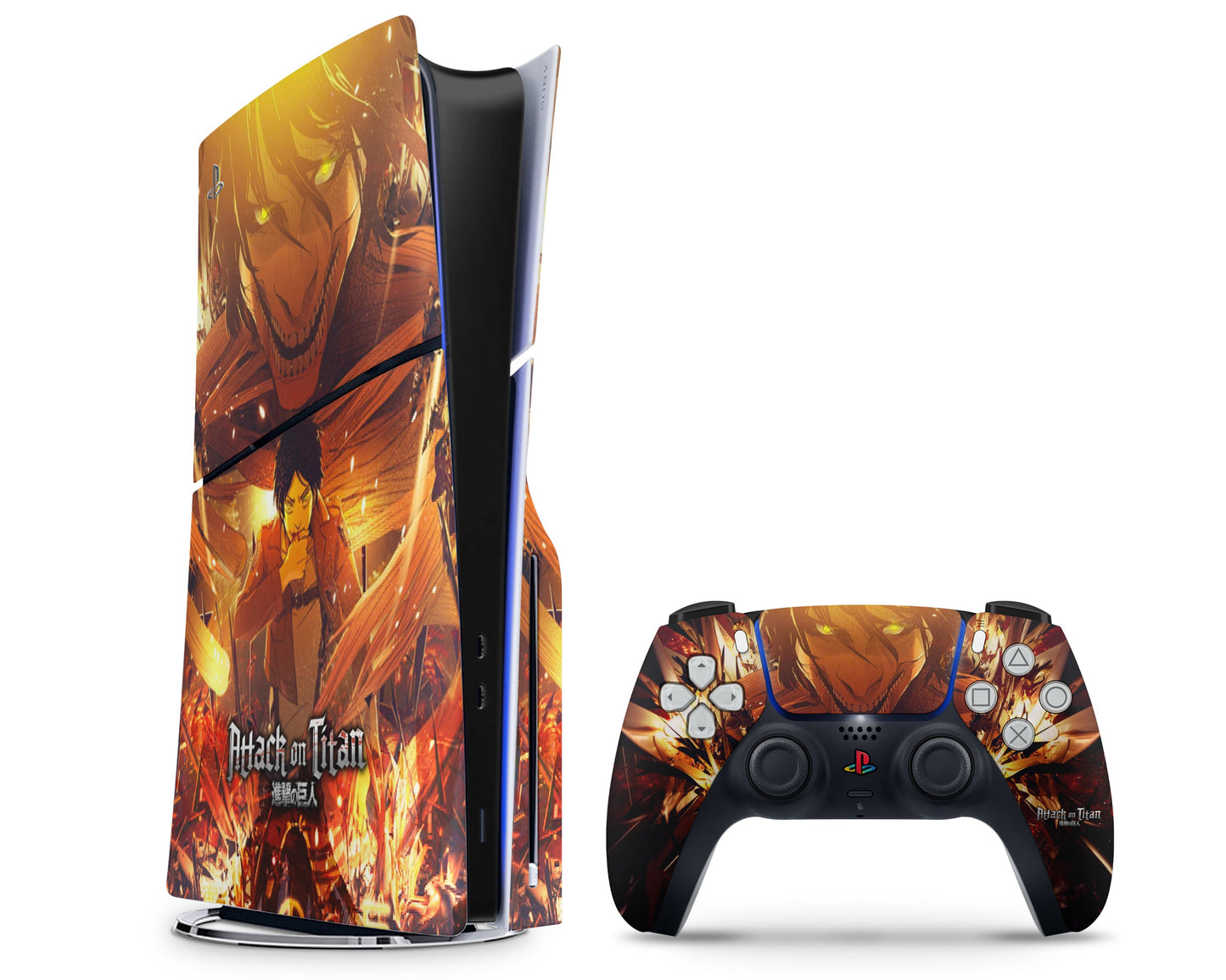 Anime Town Creations PS5 Slim Attack On Titan Eren Yeager PS5 Slim Skins - Anime Attack on Titan PS5 Slim Skin