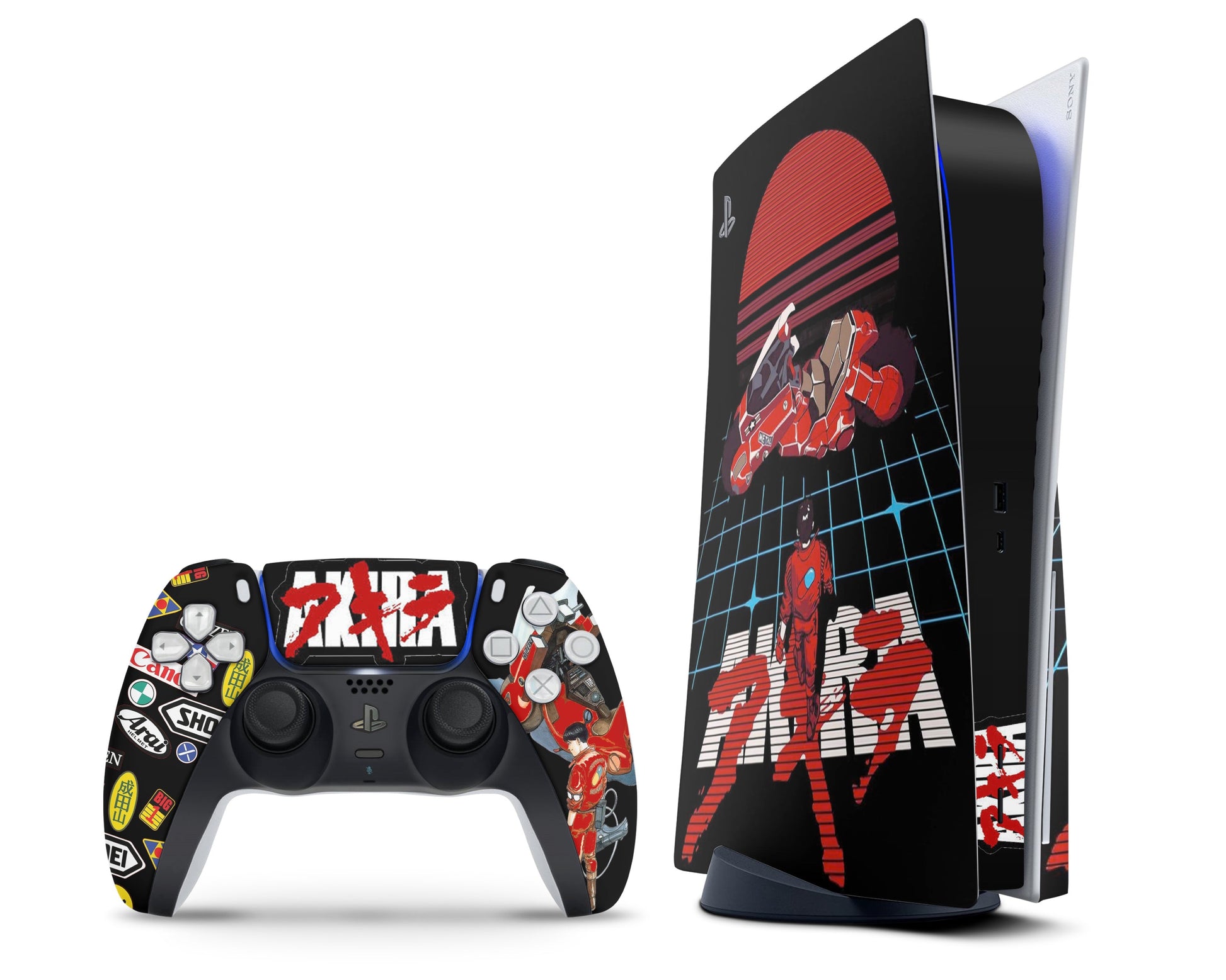 Anime Town Creations PS5 Akira Retro Synthwave Biker PS5 Skins - Anime Akira PS5 Skin
