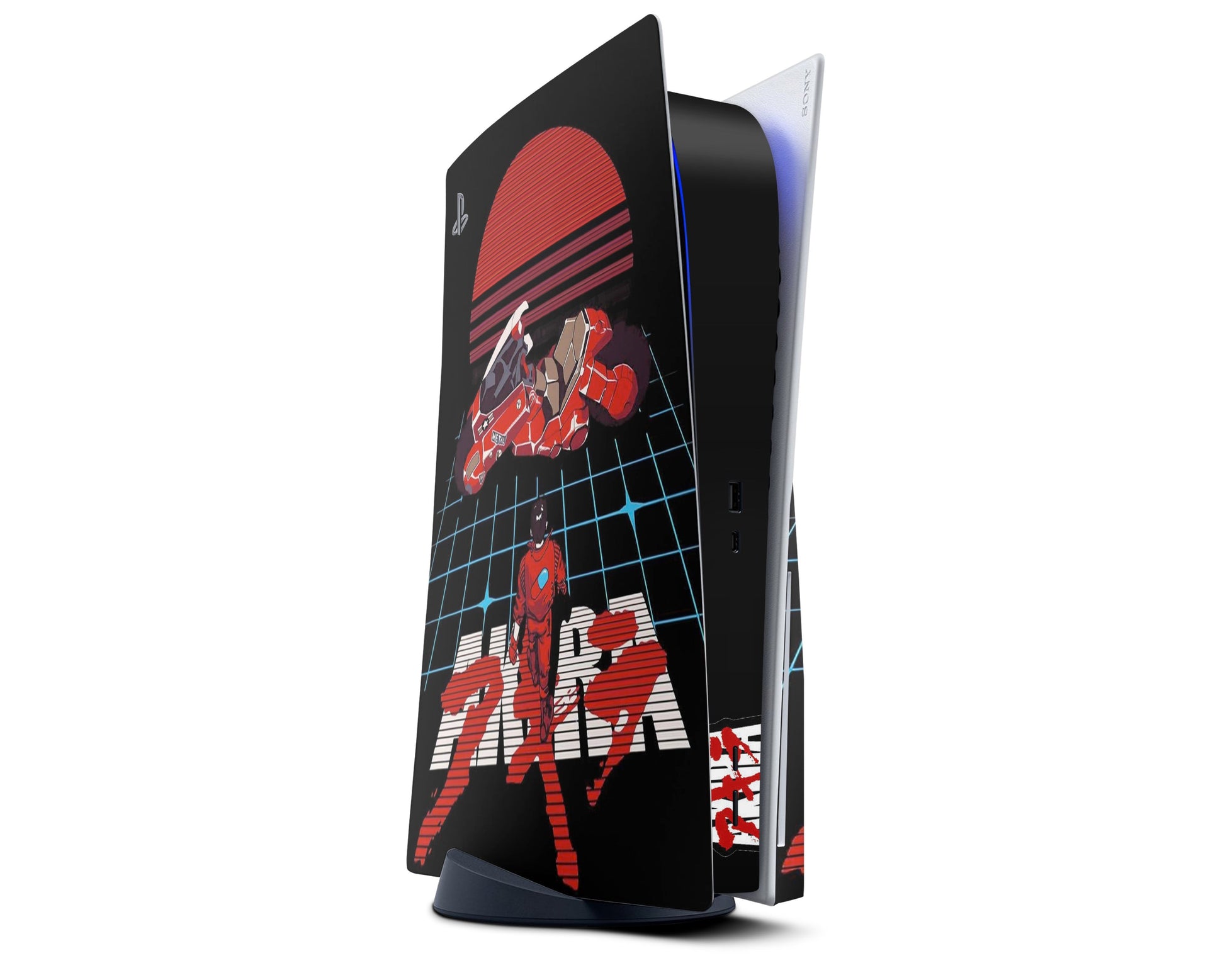 Anime Town Creations PS5 Akira Retro Synthwave Biker PS5 Skins - Anime Akira PS5 Skin