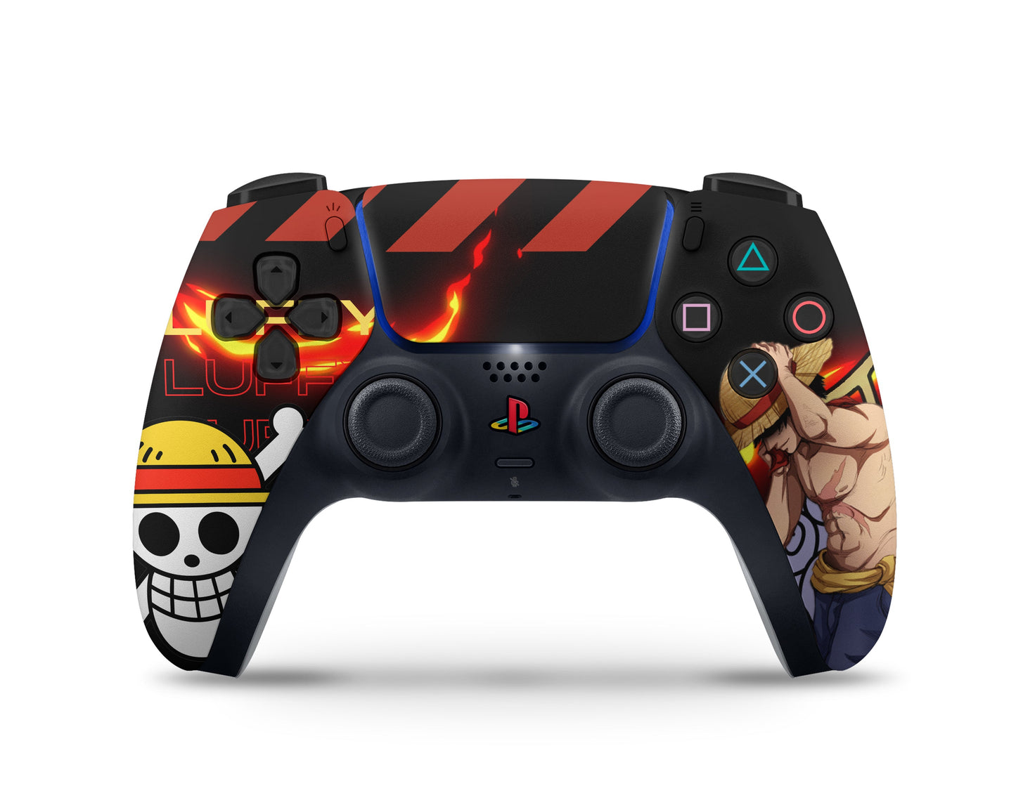 Anime Town Creations PS5 Slim One Piece Luffy Flames PS5 Slim Skins - Anime One Piece PS5 Slim Skin
