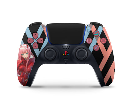 Anime Town Creations PS5 Slim Zero Two Hot Pink PS5 Slim Skins - Anime Darling in the Franxx PS5 Slim Skin