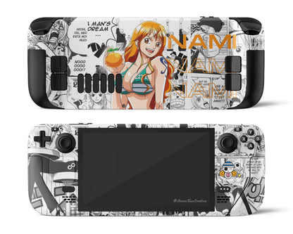 Anime Town Creations Steam Deck One Piece Nami Manga Vinyl only Skins - Anime One Piece Steam Deck Skin
