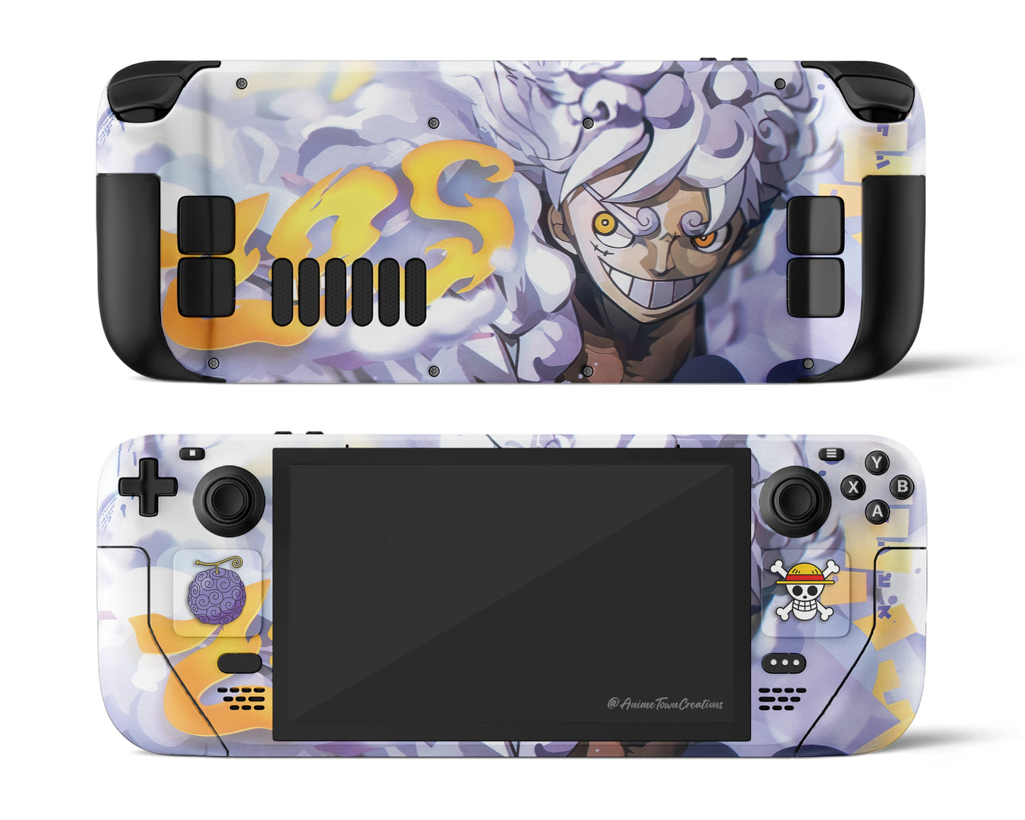 Anime Town Creations Steam Deck One Piece Luffy Gear 5 White Vinyl only Skins - Anime One Piece Steam Deck Skin