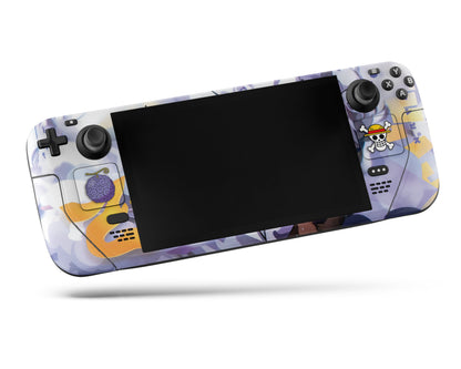 Anime Town Creations Steam Deck One Piece Luffy Gear 5 White Vinyl +Tempered Glass Skins - Anime One Piece Steam Deck Skin