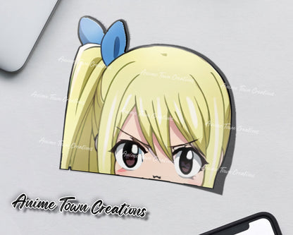 Anime Town Creations Sticker Fairy Tail Lucy Heartfilia Peeker 5" Accessories - Anime Fairy Tail Sticker