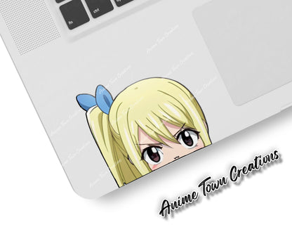 Anime Town Creations Sticker Fairy Tail Lucy Heartfilia Peeker 5" Accessories - Anime Fairy Tail Sticker