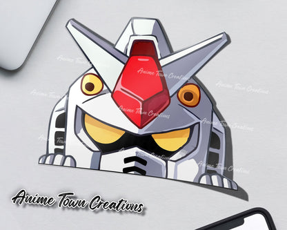 Anime Town Creations Sticker Gundam Minimalist Peeker 5" Accessories - Anime Gundam Sticker