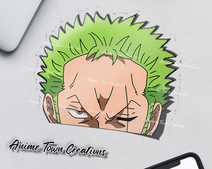Anime Town Creations Sticker One Piece Zoro Peeker 5" Accessories - Anime One Piece Sticker